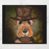AIREDALE TERRIER SCHAUMWEINETIKETT (Einzelnes Label)