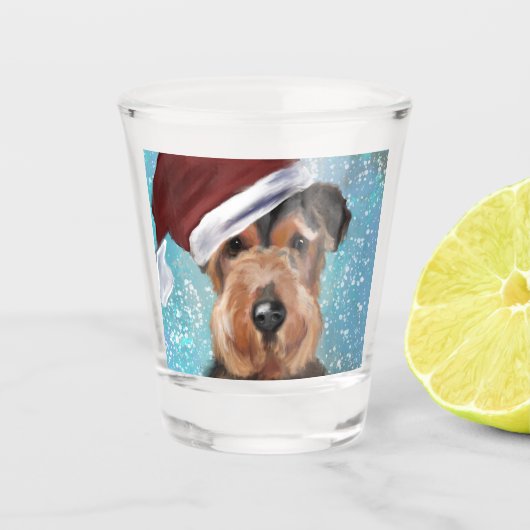 AIREDALE TERRIER SCHNAPSGLAS (Vorderseite)