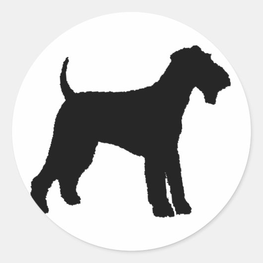 Airedale Terrier (schwarz) Runder Aufkleber (Vorderseite)