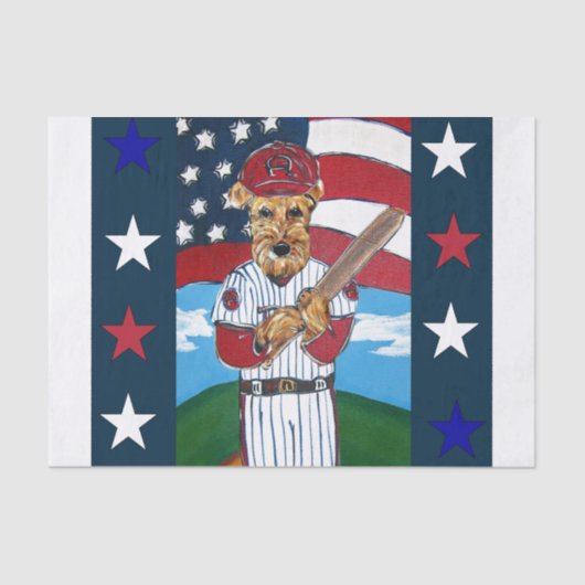 AIREDALE TERRIER SEIDENPAPIER (Vorderseite)