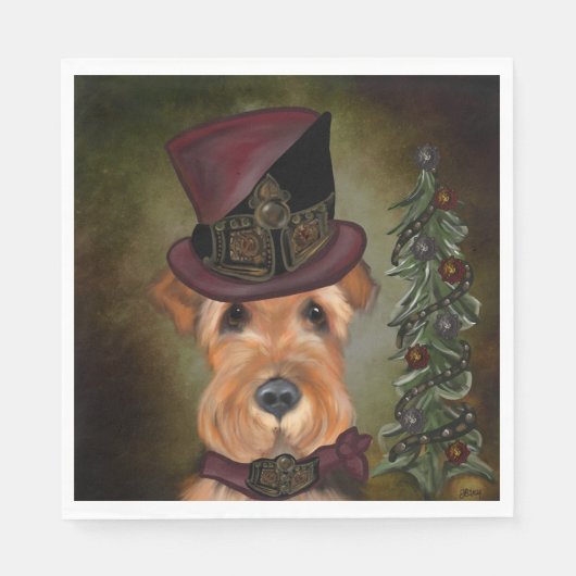 AIREDALE TERRIER SERVIETTE (Vorderseite)