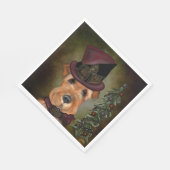 AIREDALE TERRIER SERVIETTE (Ecke)
