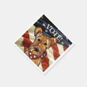AIREDALE TERRIER SERVIETTE (Ecke)