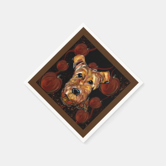 AIREDALE TERRIER SERVIETTE (Ecke)