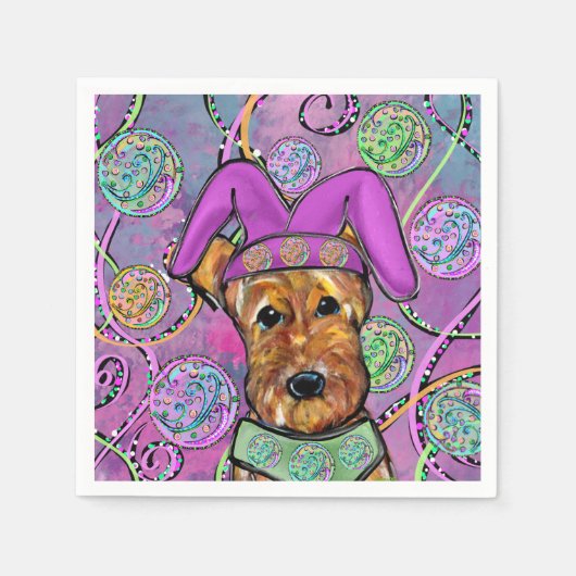 AIREDALE TERRIER SERVIETTE (Vorderseite)