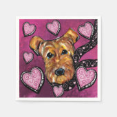 AIREDALE TERRIER SERVIETTE (Vorderseite)