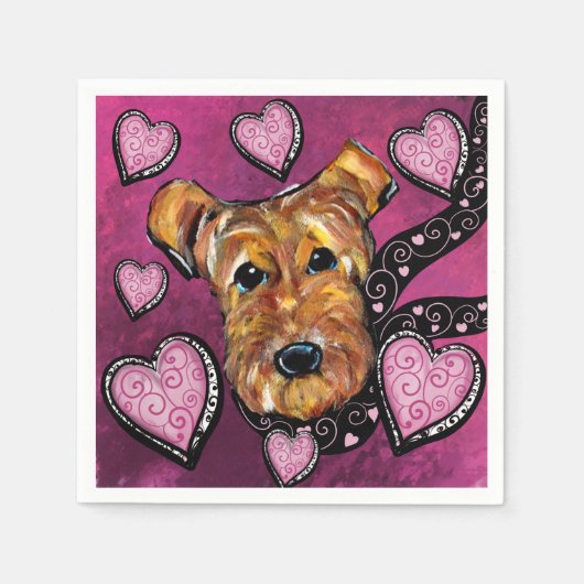 AIREDALE TERRIER SERVIETTE (Vorderseite)