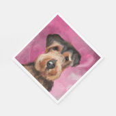 AIREDALE TERRIER SERVIETTE (Ecke)