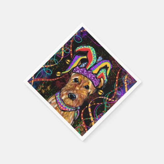 AIREDALE TERRIER SERVIETTE (Ecke)