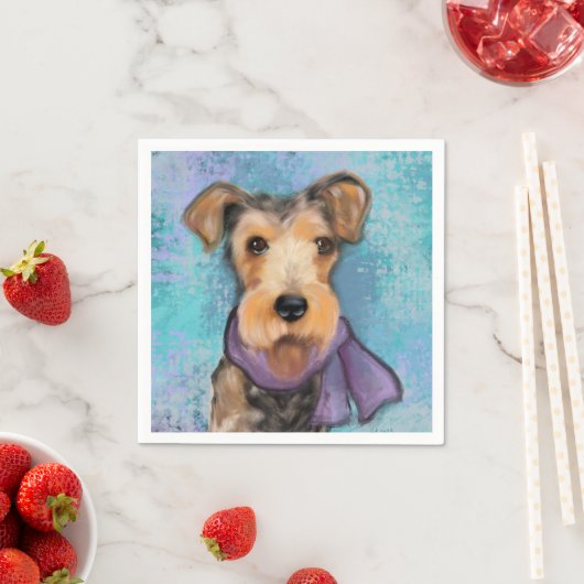 Airedale Terrier Serviette (Beispiel)