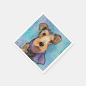 Airedale Terrier Serviette (Ecke)
