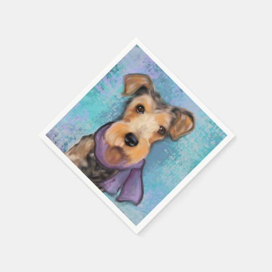 Airedale Terrier Serviette (Ecke)