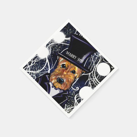 AIREDALE TERRIER SERVIETTE (Ecke)