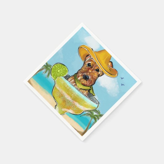 Airedale Terrier Serviette (Ecke)