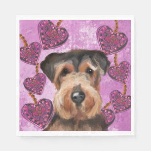 AIREDALE TERRIER SERVIETTE