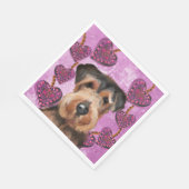 AIREDALE TERRIER SERVIETTE (Ecke)