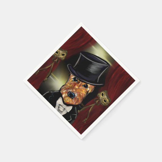 AIREDALE TERRIER SERVIETTE (Ecke)