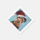 AIREDALE TERRIER SERVIETTE (Ecke)
