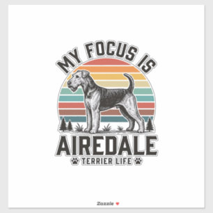 Airedale Terrier-Shirt Vintage-Hundefan Grafik_1 Aufkleber