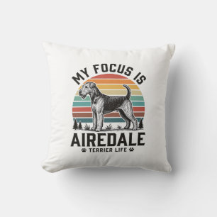 Airedale Terrier-Shirt Vintage-Hundefan Grafik_1 Kissen
