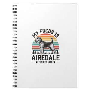 Airedale Terrier-Shirt Vintage-Hundefan Grafik_1 Notizblock