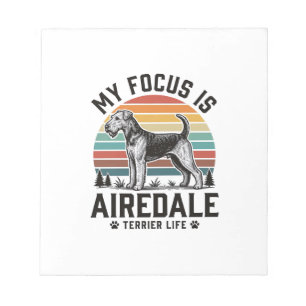 Airedale-Terrier-Shirt Vintage-Hundefan Grafik_1 Notizblock