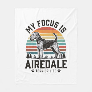 Airedale Terrier Shirt Vintage Hundeliebhaber Graf Fleecedecke