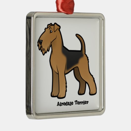 airedale Terrier Silbernes Ornament (Rechts)