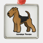 airedale Terrier Silbernes Ornament (Vorne)
