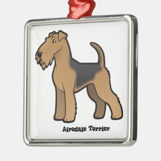airedale Terrier Silbernes Ornament (Links)