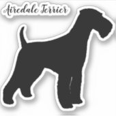 Airedale Terrier Silhouette Dog Brei Vinyl Aufkleber (Vorderseite)