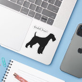 Airedale Terrier Silhouette Dog Brei Vinyl Aufkleber (Laptop mit iPhone)