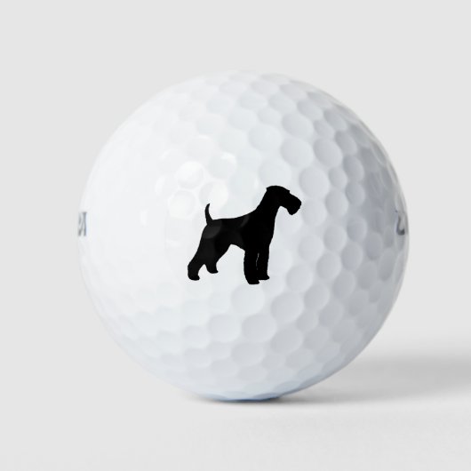 Airedale Terrier Silhouette Golfball (Vorderseite)