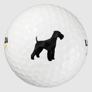 Airedale Terrier Silhouette Golfball