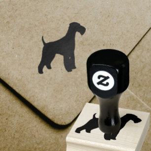 Airedale-Terrier-Silhouette Gummistempel