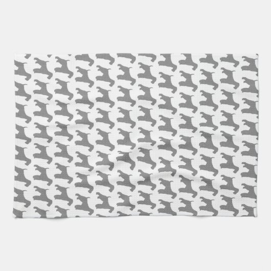 Airedale-Terrier-Silhouette-Muster Geschirrtuch (Horizontal)