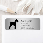 Airedale Terrier Silhouette Rücksendeadresse (Insitu)