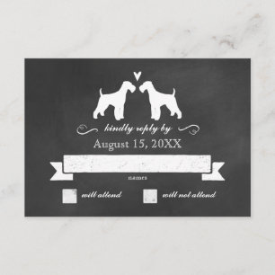 Airedale Terrier Silhouetten Hochzeit RSVP Reaktio