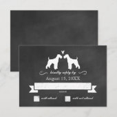 Airedale Terrier Silhouetten Hochzeit RSVP Reaktio Karte (Vorne/Hinten)