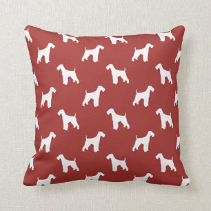 Airedale Terrier Silhouetten Muster Kissen