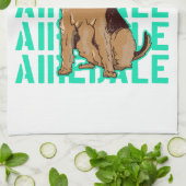 Airedale Terrier sitzt Geschirrtuch (Gefaltet)