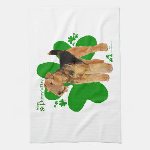 Airedale Terrier St. Patrick Geschirrtuch