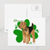 Airedale Terrier St. Patrick Postkarte (Vorne/Hinten)