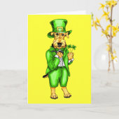 Airedale Terrier St Patrick's Day Leprechaun Card Karte (Gelbe Blume)