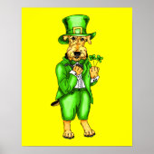 Airedale Terrier St. Patricks Day Leprechaun Poster (Vorne)