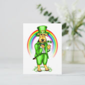 Airedale Terrier St. Patricks Day Leprechaun Postkarte (Stehend Vorderseite)