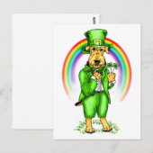 Airedale Terrier St. Patricks Day Leprechaun Postkarte (Vorne/Hinten)