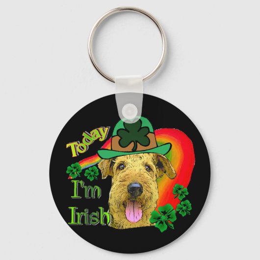 Airedale Terrier St Patricks Schlüsselanhänger (Vorderseite)