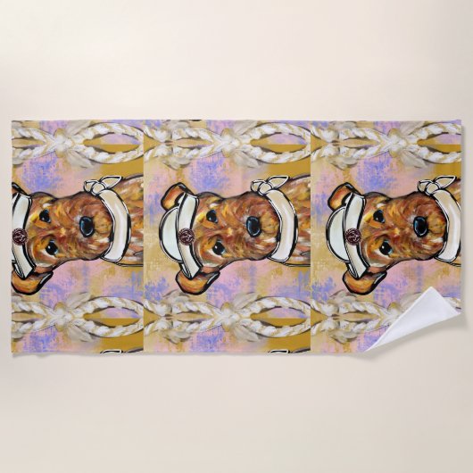 AIREDALE TERRIER STRANDTUCH (Vorderseite)