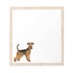 Airedale Terrier Süße Cartoon-Hund-Illustration Notizblock